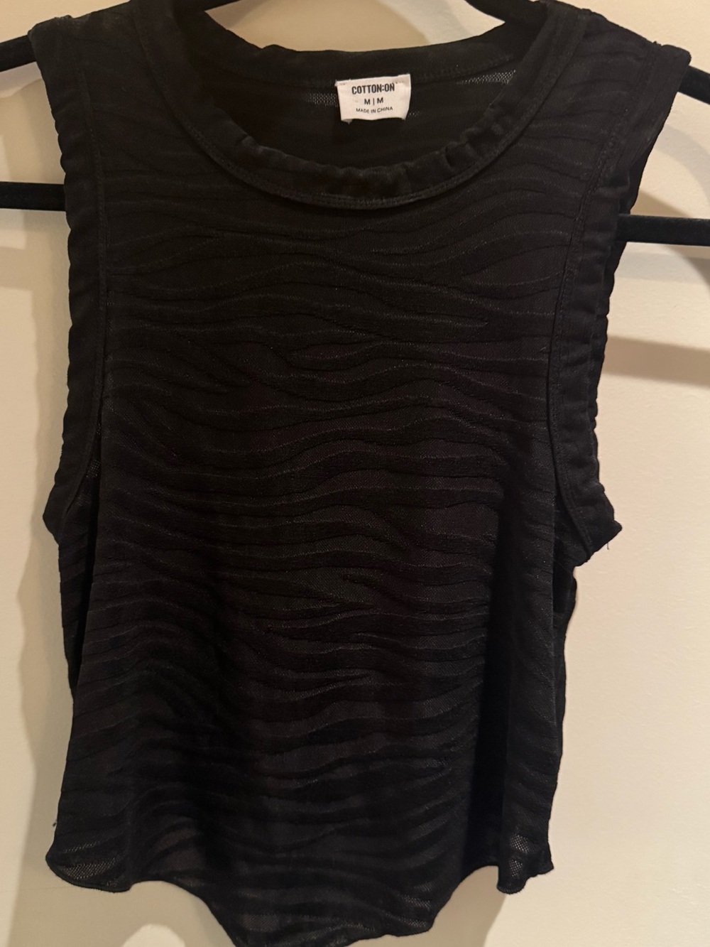 Women’s COTTON:ON Black Sleeveless Textured Top Size Medium